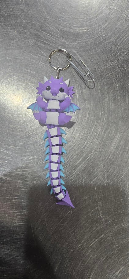 Cute Articulated Dragon Keychain – 3D Printed Flexi Dragon