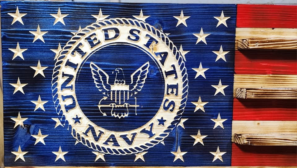 United States Navy Challenge Coin Display Flag