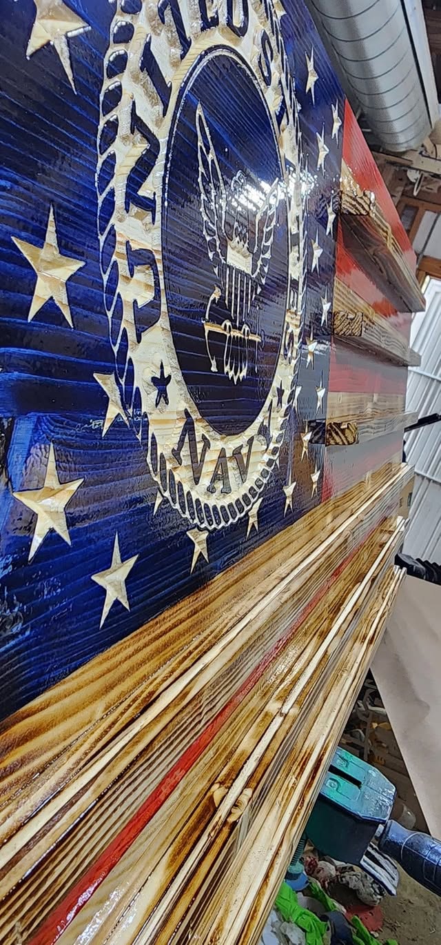 United States Navy Challenge Coin Display Flag