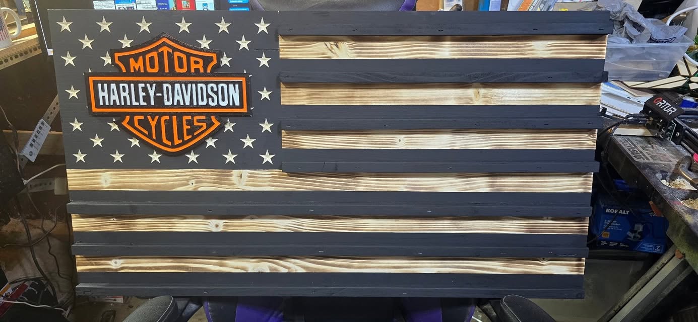 Harley-Davidson Poker Chip & Challenge Coin Display Flag