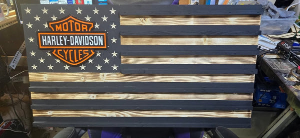 Harley-Davidson Poker Chip & Challenge Coin Display Flag