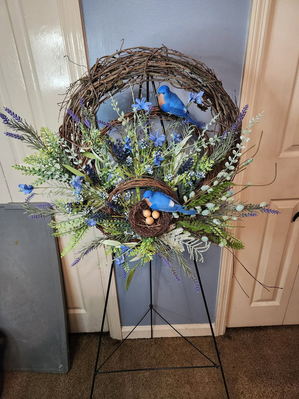 Bluebird Spring Grapevine Wreath