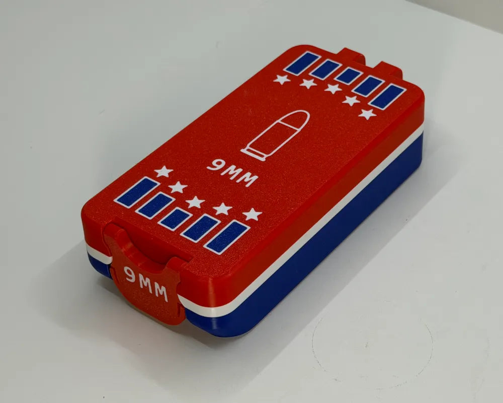 Patriotic 9mm Ammo Box – 3D Printed Storage Case